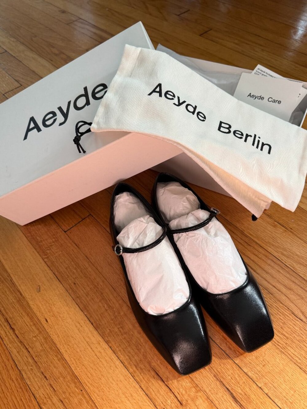 Aeyde Uma Mary Jane Flats — Black Nappa Leather EU 40 US 9, NWT, Made in Italy